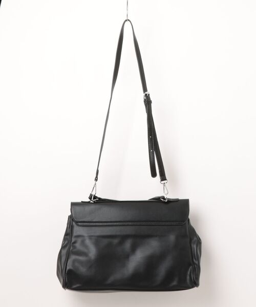 Burner（バーナー）の「【Leathen Leather（レーセンレザー）】メタルパーツ ハンドル付きスクエアバッグ lea-shbag-16-42（ショルダーバッグ・メンズ・ブラック・FREE）」の2枚目の写真