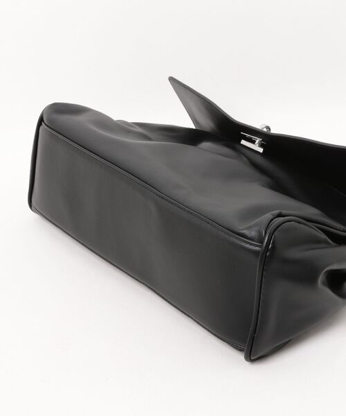 Burner（バーナー）の「【Leathen Leather（レーセンレザー）】メタルパーツ ハンドル付きスクエアバッグ lea-shbag-16-42（ショルダーバッグ・メンズ・ブラック・FREE）」の3枚目の写真