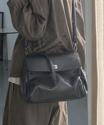 【Leathen Leather(レーセンレザー)】メタルパーツ ハンドル付きスクエアバッグ lea-shbag-16-42