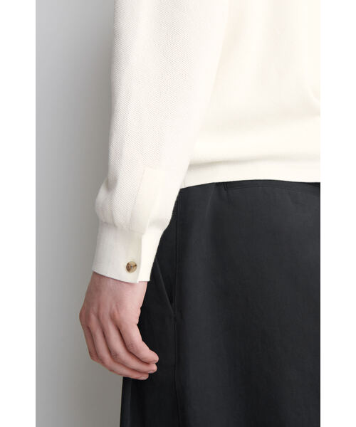 COS(コス)の「ハニカムニットポロシャツ(ポロシャツ・メンズ・オフホワイト/ダークグリーン・L/XL/M/XS/S)」の7枚目の写真