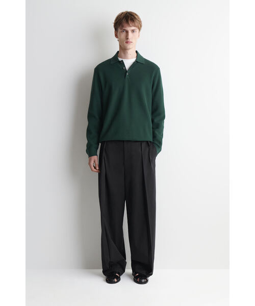 COS(コス)の「ハニカムニットポロシャツ(ポロシャツ・メンズ・オフホワイト/ダークグリーン・L/XL/M/XS/S)」の13枚目の写真