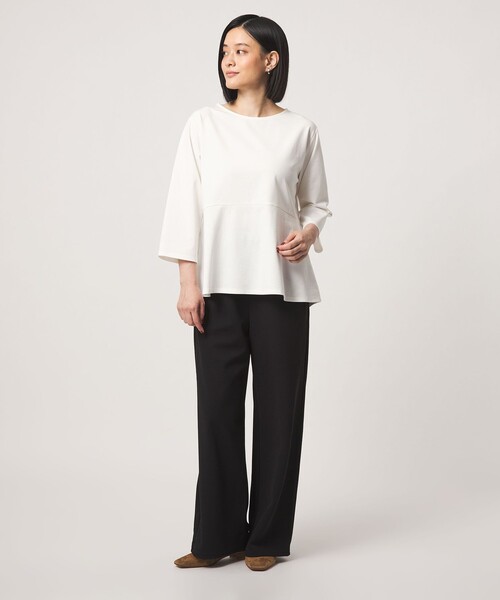 A DAY IN THE LIFE UNITED ARROWS(アデイインザライフユナイテッドアローズ)の「ジャージー イージーワイドパンツ <A DAY IN THE LIFE>(その他パンツ・レディース・ブラック/オフホワイト/ネイビー・M/S)」の5枚目の写真