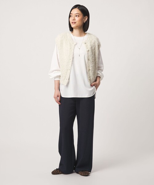 A DAY IN THE LIFE UNITED ARROWS(アデイインザライフユナイテッドアローズ)の「ジャージー イージーワイドパンツ <A DAY IN THE LIFE>(その他パンツ・レディース・ブラック/オフホワイト/ネイビー・M/S)」の8枚目の写真