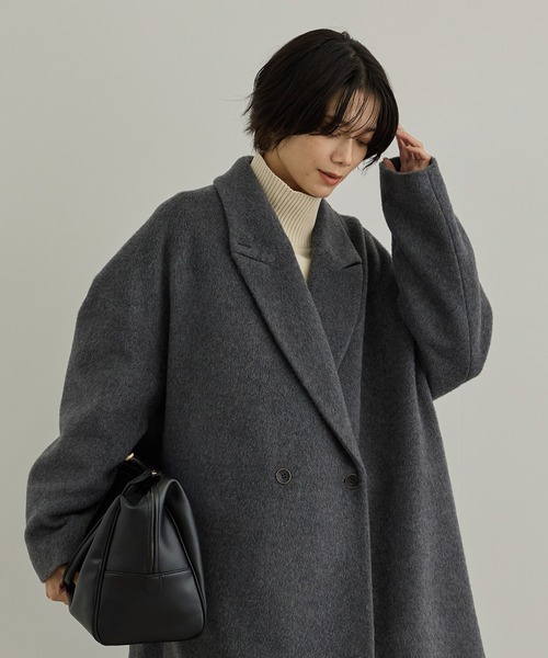 SALON adam et rope'(サロン アダム エ ロペ)の「MTR アルパカシャギーロングコート / 軽量(チェスターコート・レディース・キャメル/チャコールグレー・FREE)」の5枚目の写真