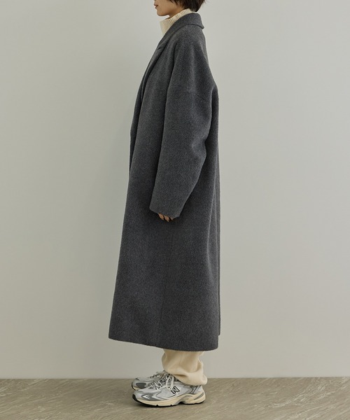 SALON adam et rope'(サロン アダム エ ロペ)の「MTR アルパカシャギーロングコート / 軽量(チェスターコート・レディース・キャメル/チャコールグレー・FREE)」の12枚目の写真