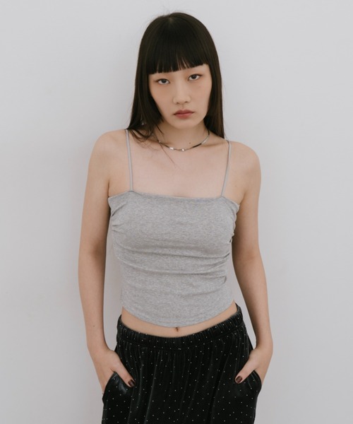 HANNE（アン）の「サイドギャザーカップインキャミソール（キャミソール・レディース・ホワイト/グレー/ブラック・FREE）」の3枚目の写真