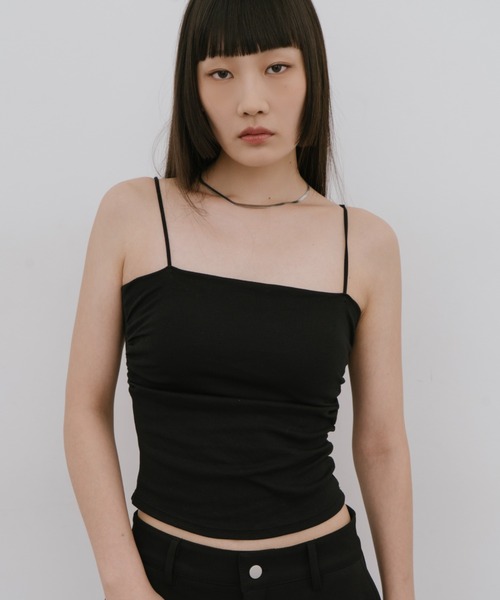 HANNE（アン）の「サイドギャザーカップインキャミソール（キャミソール・レディース・ホワイト/グレー/ブラック・FREE）」の2枚目の写真
