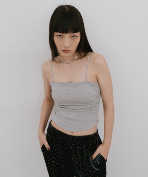 HANNE（アン）の「サイドギャザーカップインキャミソール（キャミソール・レディース・ホワイト/グレー/ブラック・FREE）」の8枚目の写真