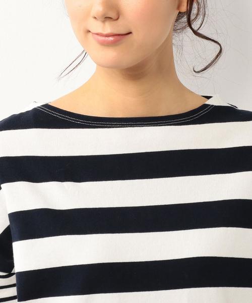 coen（コーエン）の「コンビボーダーコクーンワンピース（ワンピース・レディース・ホワイト/グレー・MEDIUM/LARGE）」の7枚目の写真