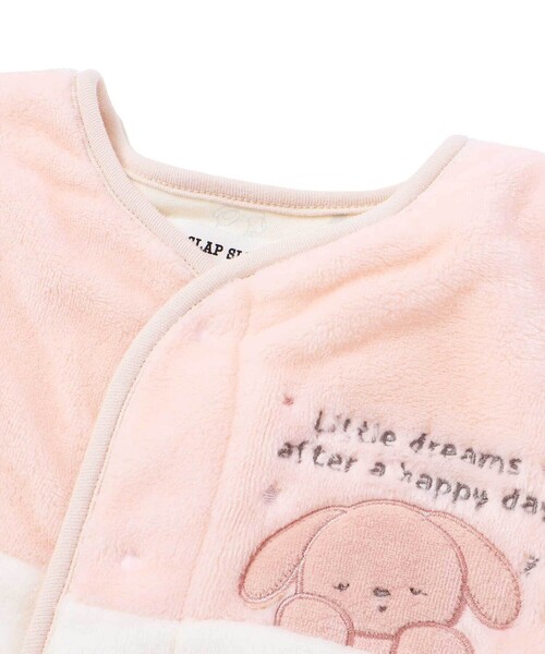 SLAP SLIP BABY(スラップスリップベビー)の「【型押しシリーズ】ウサギクマモチーフ2WAYスリーパーベビー(ベビーパジャマ/スリーパー・キッズ・ベージュ/ホワイト・FREE)」の6枚目の写真