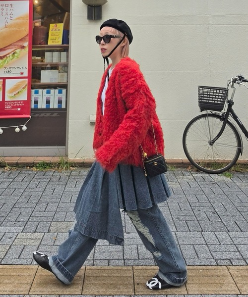 Alley Tokyo(アリートーキョー)の「【セットで着られる】激しめダメージゆるパンツ(デニムパンツ・レディース・ピンク/ブルー・FREE)」の11枚目の写真