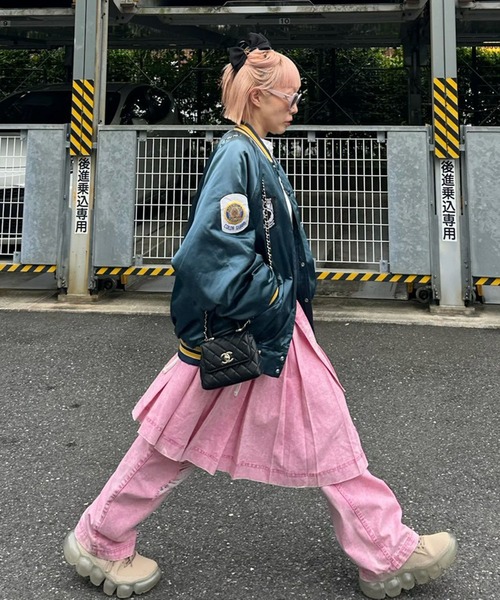 Alley Tokyo(アリートーキョー)の「【セットで着られる】激しめダメージゆるパンツ(デニムパンツ・レディース・ピンク/ブルー・FREE)」の15枚目の写真