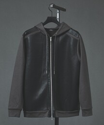 5351 POUR LES HOMMES（ゴーサンゴーイチプールオム）の「【セットアップ対応】エンボス ストレッチ スウェード ムートン ジップフーディー（パーカー）」