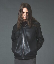 5351 POUR LES HOMMES（ゴーサンゴーイチプールオム）の「【セットアップ対応】エンボス ストレッチ スウェード ムートン ジップフーディー（パーカー）」