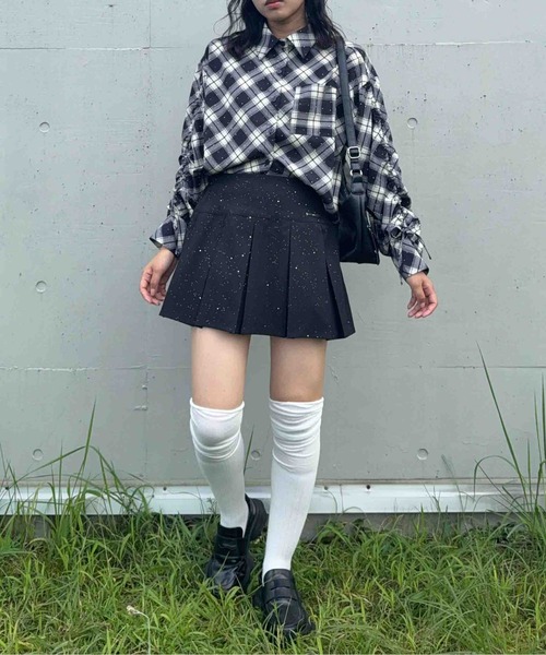 AS KNOW AS plus(アズノゥアズプラス)の「☆ビジュー付き 袖ドロストポケットシャツ(シャツ/ブラウス・レディース・ベージュ系/その他/ブラウン系/ネイビー系・FREE)」の11枚目の写真