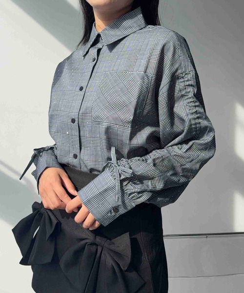 AS KNOW AS plus(アズノゥアズプラス)の「☆ビジュー付き 袖ドロストポケットシャツ(シャツ/ブラウス・レディース・ベージュ系/その他/ブラウン系/ネイビー系・FREE)」の14枚目の写真