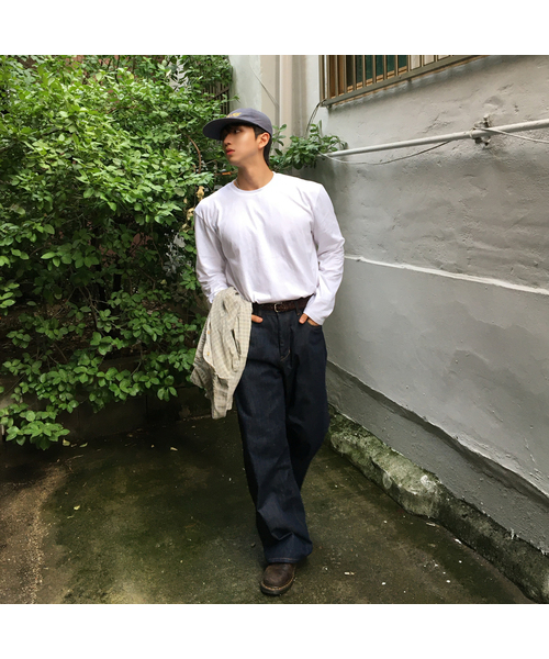 SENTAIR(センテア)の「16番手シングルクロップ長袖Tシャツ_5カラー(Tシャツ/カットソー・メンズ・ホワイト/ライトグレー/ブラック/チャコール/カーキ・MEDIUM/LARGE/X-LARGE)」の1枚目の写真