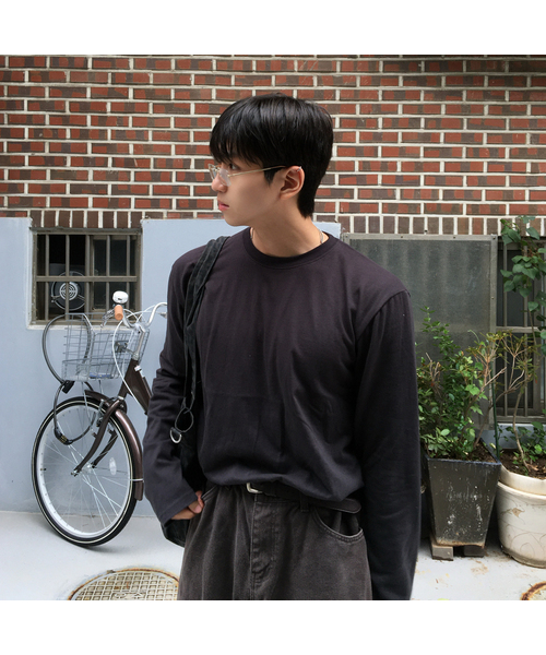 SENTAIR(センテア)の「16番手シングルクロップ長袖Tシャツ_5カラー(Tシャツ/カットソー・メンズ・ホワイト/ライトグレー/ブラック/チャコール/カーキ・MEDIUM/LARGE/X-LARGE)」の4枚目の写真