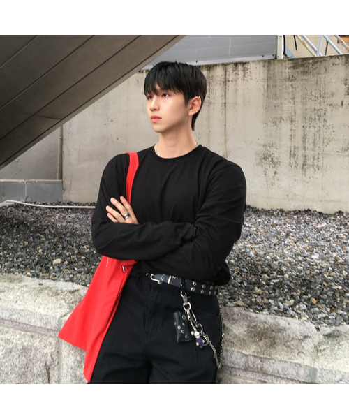 SENTAIR(センテア)の「16番手シングルクロップ長袖Tシャツ_5カラー(Tシャツ/カットソー・メンズ・ホワイト/ライトグレー/ブラック/チャコール/カーキ・MEDIUM/LARGE/X-LARGE)」の2枚目の写真