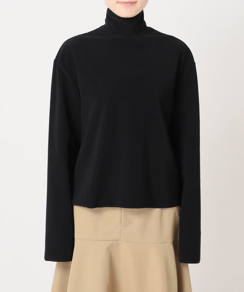 CITYSHOP(シティーショップ)の「TRICOT HIGH NECK TOP:カットソー(Tシャツ/カットソー・レディース・ブラック/ネイビー・FREE)」の8枚目の写真