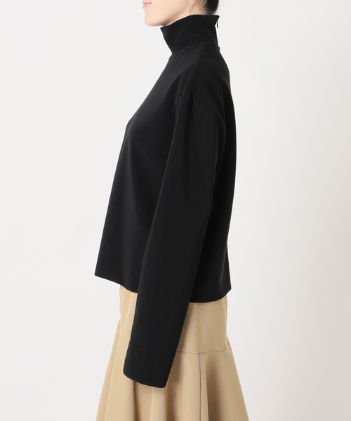 CITYSHOP(シティーショップ)の「TRICOT HIGH NECK TOP:カットソー(Tシャツ/カットソー・レディース・ブラック/ネイビー・FREE)」の9枚目の写真
