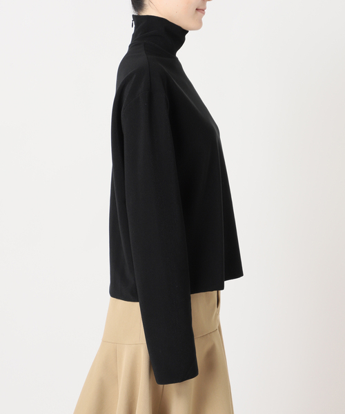 CITYSHOP(シティーショップ)の「TRICOT HIGH NECK TOP:カットソー(Tシャツ/カットソー・レディース・ブラック/ネイビー・FREE)」の11枚目の写真