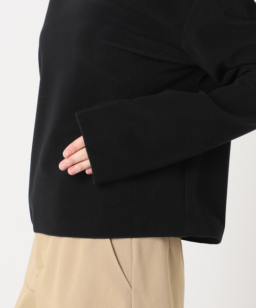 CITYSHOP(シティーショップ)の「TRICOT HIGH NECK TOP:カットソー(Tシャツ/カットソー・レディース・ブラック/ネイビー・FREE)」の13枚目の写真