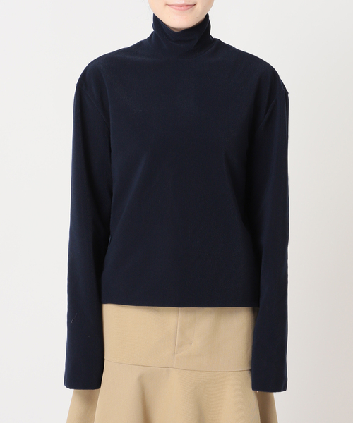 CITYSHOP(シティーショップ)の「TRICOT HIGH NECK TOP:カットソー(Tシャツ/カットソー・レディース・ブラック/ネイビー・FREE)」の16枚目の写真