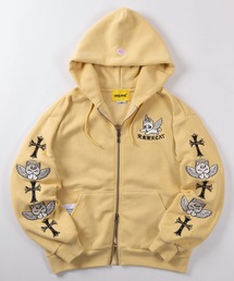 SEQUENZ（シークエンズ）の「【72】【SEQUENZ/シークエンズ】完食昇天CAT 贅沢刺繍 ジップパーカー/ヘビーウェイト/スウェット/ライトアウター/裏起毛/アニマル柄/猫好き/Y2K/ユニセックス/レディース/メンズ（パーカー）」