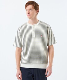 BUCKINGHAM BEAR ヘンリーネックTシャツ サーフニットボーダー