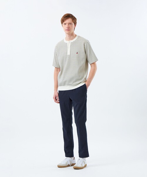 MACKINTOSH PHILOSOPHY(マッキントッシュ フィロソフィー)の「BUCKINGHAM BEAR ヘンリーネックTシャツ サーフニットボーダー(Tシャツ/カットソー・メンズ・ホワイト系その他/ネイビー・38/40)」の5枚目の写真