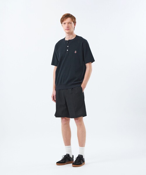 MACKINTOSH PHILOSOPHY(マッキントッシュ フィロソフィー)の「BUCKINGHAM BEAR ヘンリーネックTシャツ サーフニットボーダー(Tシャツ/カットソー・メンズ・ホワイト系その他/ネイビー・38/40)」の6枚目の写真