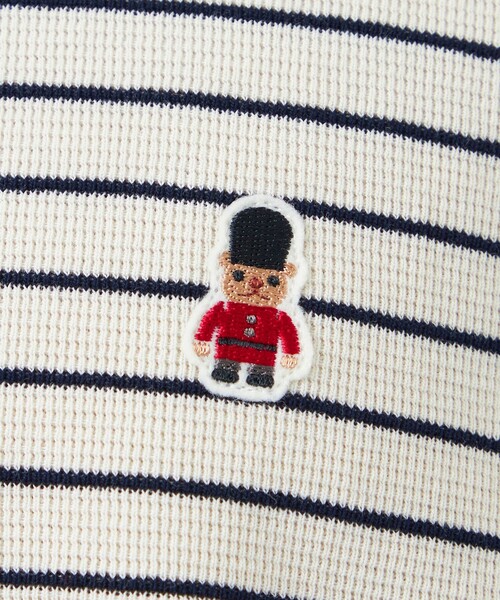 MACKINTOSH PHILOSOPHY(マッキントッシュ フィロソフィー)の「BUCKINGHAM BEAR ヘンリーネックTシャツ サーフニットボーダー(Tシャツ/カットソー・メンズ・ホワイト系その他/ネイビー・38/40)」の10枚目の写真