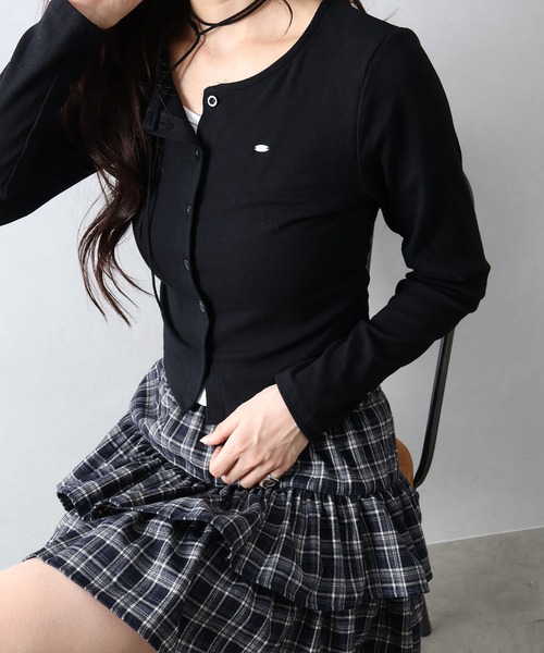 SpRay(スプレイ)の「【秋の主役/レイヤード】テレコプレートレイヤードTシャツ(Tシャツ/カットソー・レディース・ブラック/グレー/ブラウン/アイボリー/ボルドー・FREE)」の3枚目の写真