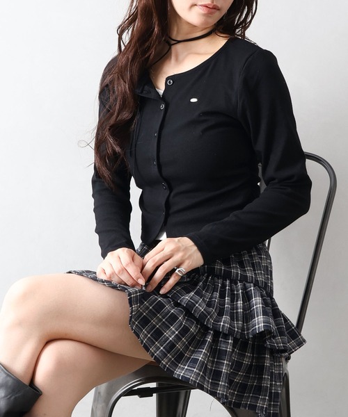 SpRay(スプレイ)の「【秋の主役/レイヤード】テレコプレートレイヤードTシャツ(Tシャツ/カットソー・レディース・ブラック/グレー/ブラウン/アイボリー/ボルドー・FREE)」の22枚目の写真