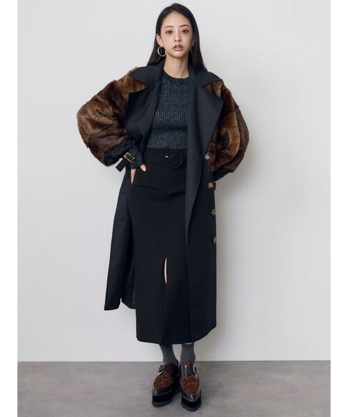 MURUA(ムルーア)の「【20th Anniversary Iconic Items】ロングダブルトレンチコート(トレンチコート・レディース・カーキ/ブラック・FREE)」の20枚目の写真