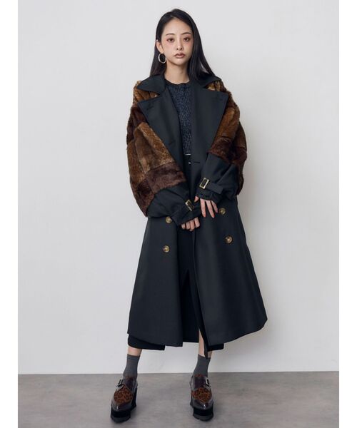MURUA(ムルーア)の「【20th Anniversary Iconic Items】ロングダブルトレンチコート(トレンチコート・レディース・カーキ/ブラック・FREE)」の21枚目の写真