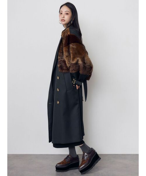 MURUA(ムルーア)の「【20th Anniversary Iconic Items】ロングダブルトレンチコート(トレンチコート・レディース・カーキ/ブラック・FREE)」の22枚目の写真