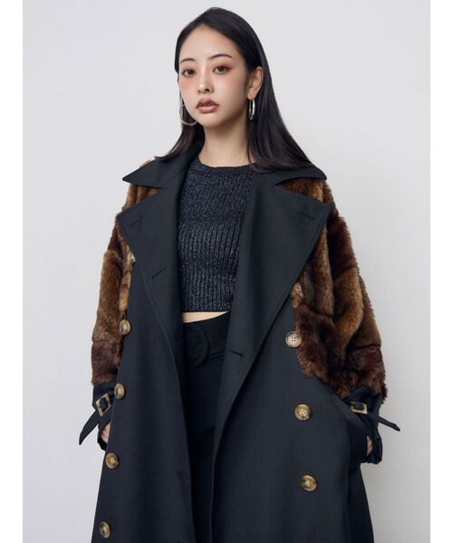 MURUA(ムルーア)の「【20th Anniversary Iconic Items】ロングダブルトレンチコート(トレンチコート・レディース・カーキ/ブラック・FREE)」の14枚目の写真
