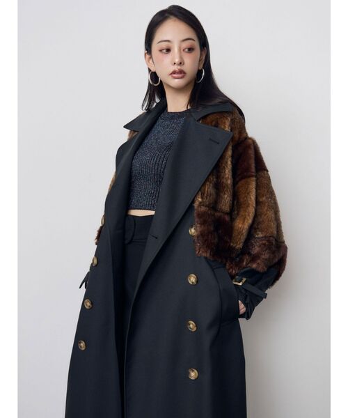 MURUA(ムルーア)の「【20th Anniversary Iconic Items】ロングダブルトレンチコート(トレンチコート・レディース・カーキ/ブラック・FREE)」の15枚目の写真