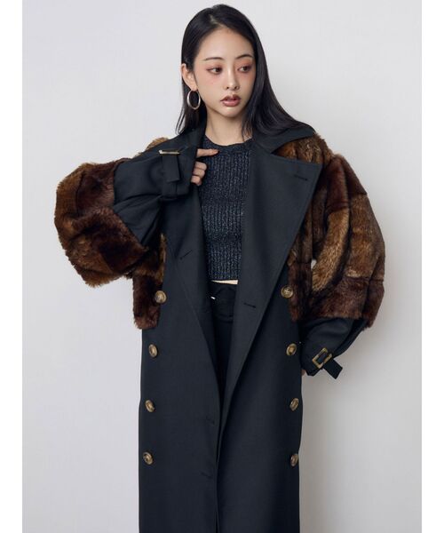 MURUA(ムルーア)の「【20th Anniversary Iconic Items】ロングダブルトレンチコート(トレンチコート・レディース・カーキ/ブラック・FREE)」の16枚目の写真