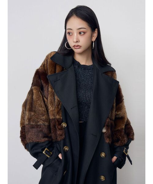 MURUA(ムルーア)の「【20th Anniversary Iconic Items】ロングダブルトレンチコート(トレンチコート・レディース・カーキ/ブラック・FREE)」の18枚目の写真