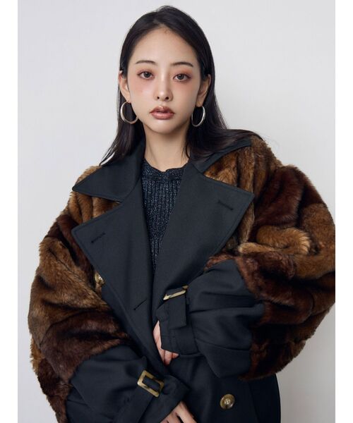 MURUA(ムルーア)の「【20th Anniversary Iconic Items】ロングダブルトレンチコート(トレンチコート・レディース・カーキ/ブラック・FREE)」の19枚目の写真