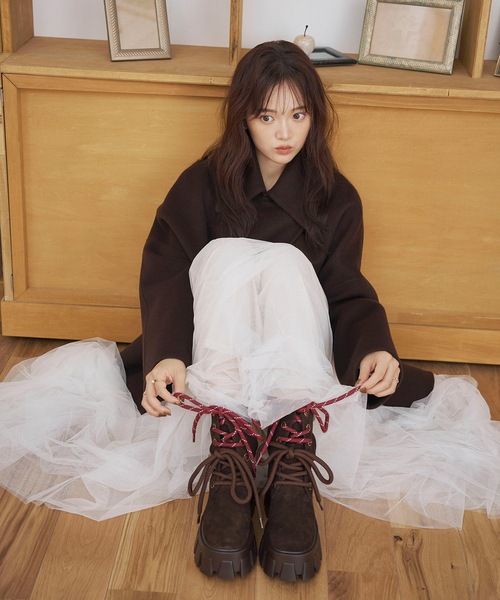LE TALON(ルタロン)の「KARIN TAKUBO×LE TALONアツゾコレースアップショートブーツ(ブーツ・レディース・ブラウン/キャメル・MEDIUM/SMALL/LARGE)」の6枚目の写真