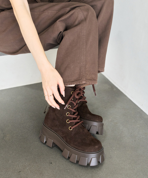 LE TALON(ルタロン)の「KARIN TAKUBO×LE TALONアツゾコレースアップショートブーツ(ブーツ・レディース・ブラウン/キャメル・MEDIUM/SMALL/LARGE)」の12枚目の写真