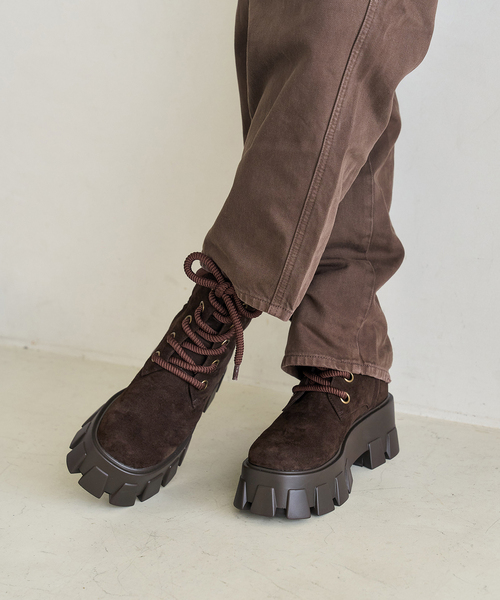 LE TALON(ルタロン)の「KARIN TAKUBO×LE TALONアツゾコレースアップショートブーツ(ブーツ・レディース・ブラウン/キャメル・MEDIUM/SMALL/LARGE)」の13枚目の写真