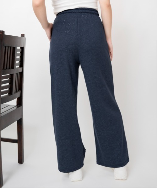 GORGE(ゴージ)の「ラメピグメント風 ラインストーンロゴワイドパンツ|全3色(その他パンツ・レディース・オフホワイト/ブラック/ネイビー・F)」の8枚目の写真