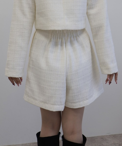 SOELA(ソエラ)の「【SOELA】金ボタンラメツイードショートパンツ/WEB限定(その他パンツ・レディース・ブラック系その他2/ホワイト系その他5・M)」の5枚目の写真