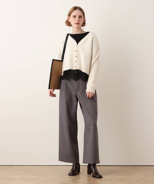 allureville(アルアバイル)の「ウールライクフランネルヨークレスパンツ(その他パンツ・レディース・ライトグレー/ブラウン/オフホワイト・1/2)」の5枚目の写真