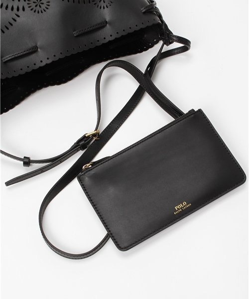 POLO RALPH LAUREN(ポロ ラルフ ローレン)の「レーザーカット レザー バケット バッグ(ハンドバッグ・レディース・ホワイト/ブラック・ONE SIZE)」の9枚目の写真
